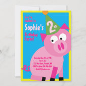 Einladungen für die Geburtstagsparty von Schweinef (Vorderseite)