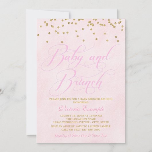 Einladungen für die Girl Baby Shower Brunch (Vorderseite)