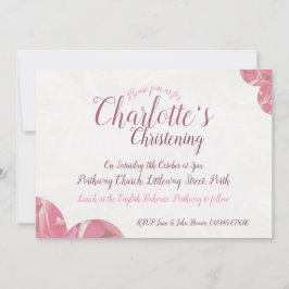 Einladungen für die Girl Taufing Rosa & Weiß Blume
