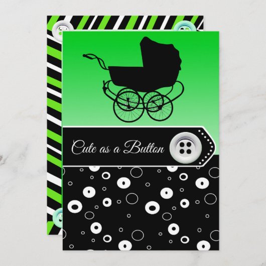 Einladungen für die Kinderdusche von Lime Green & (Vorne/Hinten)