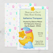 Einladungen für die Kinderdusche von Moon and Star (Vorne/Hinten)