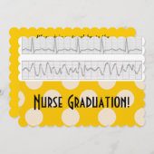 Einladungen für die Krankenschwester Gelbe Polka-P (Vorne/Hinten)