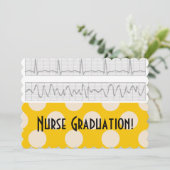 Einladungen für die Krankenschwester Gelbe Polka-P (Stehend Vorderseite)