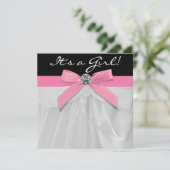 Einladungen für die Pink Black Baby Girl (Stehend Vorderseite)