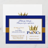 Einladungen für die Royal Prince Babydusche (Vorne/Hinten)