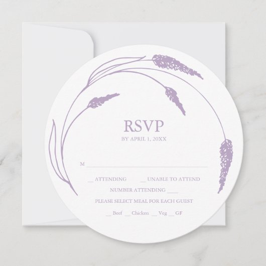 Einladungen für die RSVP-Karte für Monogramm-Laven (Vorderseite)