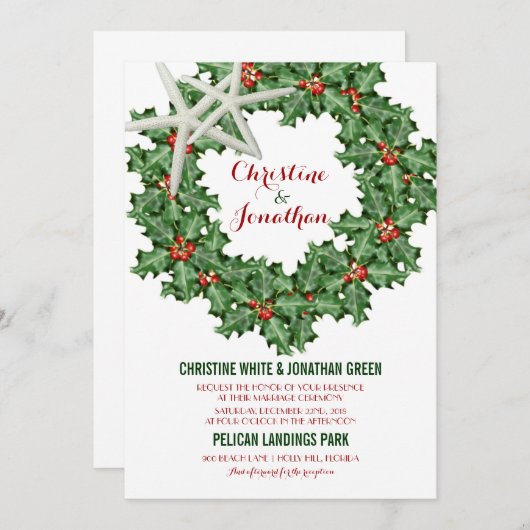 Einladungen für die Weihnachtsfeier (Vorne/Hinten)