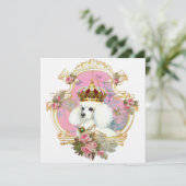 Einladungen für die White Poodle Princess Karten (Stehend Vorderseite)