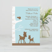 Einladungen für die Woodland Deer Baby Shower (Stehend Vorderseite)