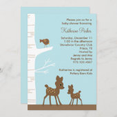 Einladungen für die Woodland Deer Baby Shower (Vorne/Hinten)