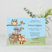 Einladungen für die Woodland Forest Baby-Dusche (Stehend Vorderseite)