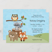 Einladungen für die Woodland Forest Baby-Dusche (Vorne/Hinten)