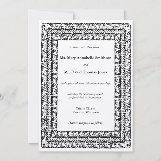 Einladungen für Dreifach-Beaded-Foral-Hochzeiten (Vorderseite)