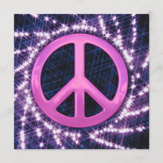 Einladungen für ein Sparkler-Pink-Friedenszeichen