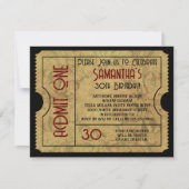 Einladungen für ein Vintages Gold-Ticket (Vorderseite)