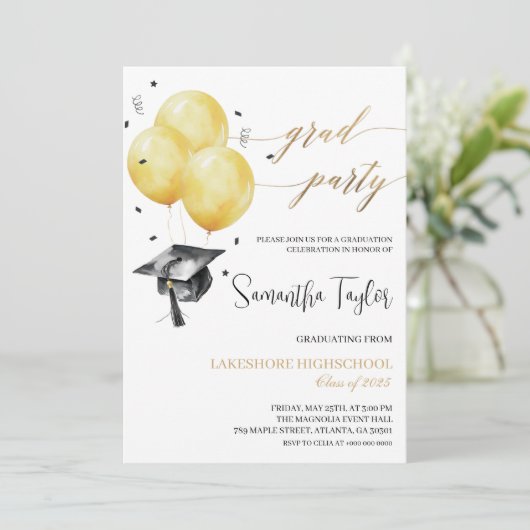 Einladungen für eine einfache Graduierungspartei (Stehend Vorderseite)