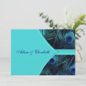 Einladungen für eine Hochzeit mit Royal Aquamarin (Stehend Vorderseite)