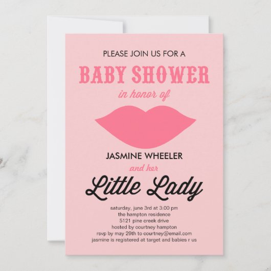 Einladungen für eine kleine Lady-Babydusche (Vorderseite)