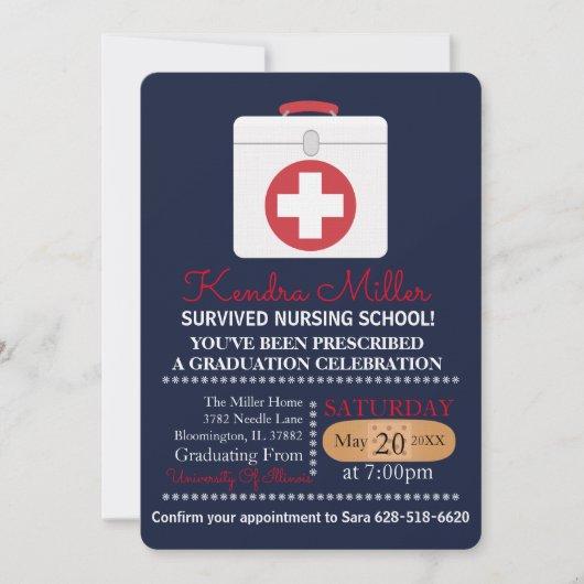 Einladungen für eine Krankenschwester (Vorderseite)