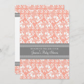 Einladungen für eine Massagedusche mit Korallengra (Vorne/Hinten)