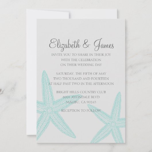 Einladungen für eine Starfish Hochzeit (Vorderseite)