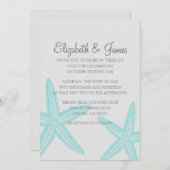 Einladungen für eine Starfish Hochzeit (Vorne/Hinten)