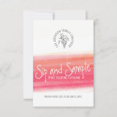 Einladungen für eine Weinprobe und eine Weinprobe (Vorderseite)