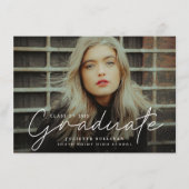 Einladungen für einfache Skript-Foto-Graduierung (Vorderseite)