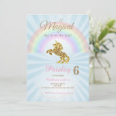 Einladungen für Einhorn (Stehend Vorderseite)
