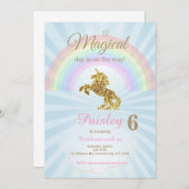 Einladungen für Einhorn (Vorne/Hinten)