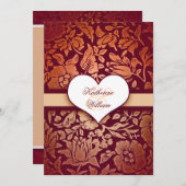 Einladungen für elegante Damast-Begegnungsfeier (Vorne/Hinten)