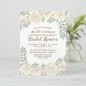 Einladungen für Elfenbeinblush Champagne Bridal Du (Stehend Vorderseite)