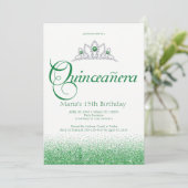 Einladungen für Emerald Quinceñera (Stehend Vorderseite)