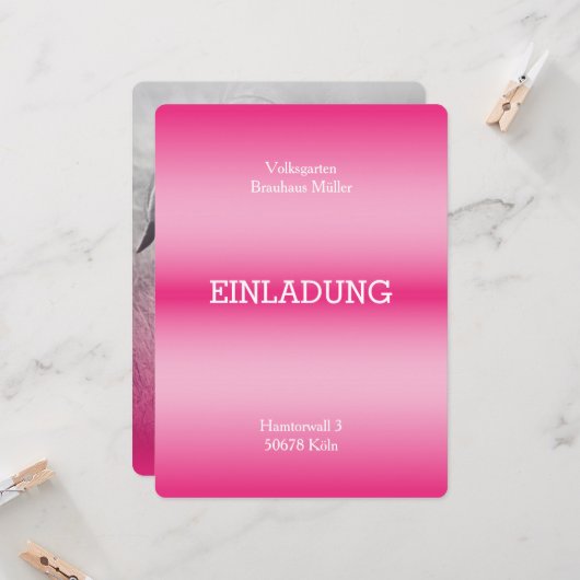 Einladungen für extravaganten, blass roten Nebel (Vorderseite/Rückseite Beispiel)