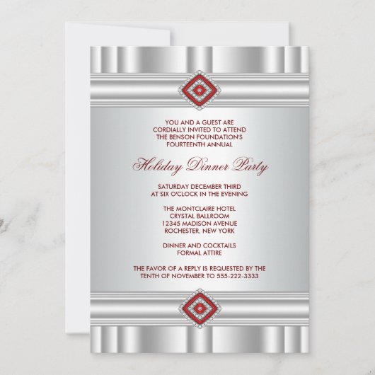 Einladungen für Feiertage Rot (Vorderseite)