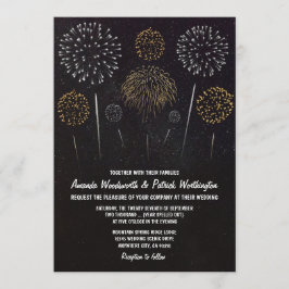 Einladungen für Feuerwerke als Black Gold Hochzeit