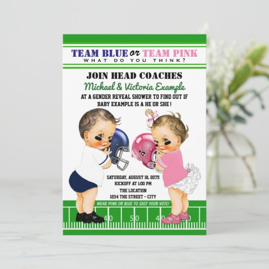 Einladungen für Fußball-Gender (Stehend Vorderseite)