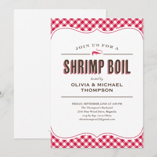 Einladungen für Garnelen (Vorne/Hinten)