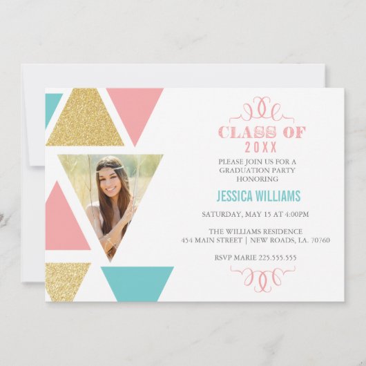 Einladungen für geometrische Dreiecke (Vorderseite)