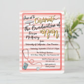 Einladungen für gestreifte Gold- und Korallenkurse (Stehend Vorderseite)