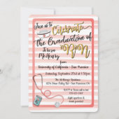 Einladungen für gestreifte Gold- und Korallenkurse (Vorderseite)