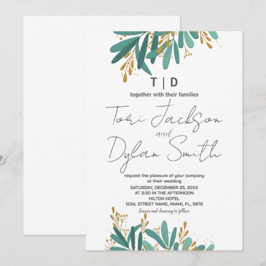 Einladungen für Grüne Bäume (Vorne/Hinten)