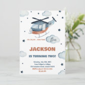 Einladungen für Helikopter zum Geburtstag (Stehend Vorderseite)