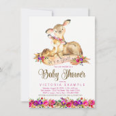 Einladungen für Hirschbaby-Mädchen (Vorderseite)