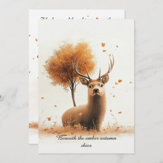 Einladungen für Hirsche und Fallende Blätter oder  (Vorne/Hinten)