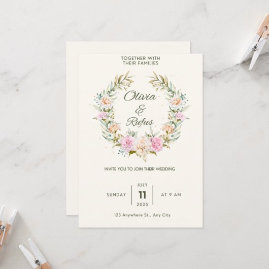 Einladungen für Hochzeiten (Vorderseite/Rückseite Beispiel)