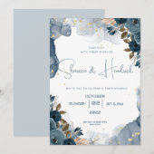 Einladungen für Hochzeiten Alkohol Tinte Blumenunt (Vorne/Hinten)