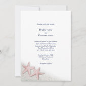 Einladungen für Hochzeiten am rosa Starfish Beach (Vorderseite)