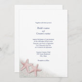 Einladungen für Hochzeiten am rosa Starfish Beach (Vorne/Hinten)