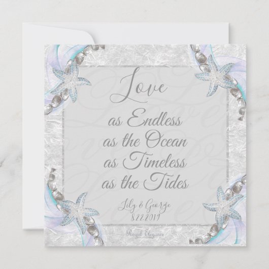 Einladungen für Hochzeiten am Starfish Beach (Rückseite)